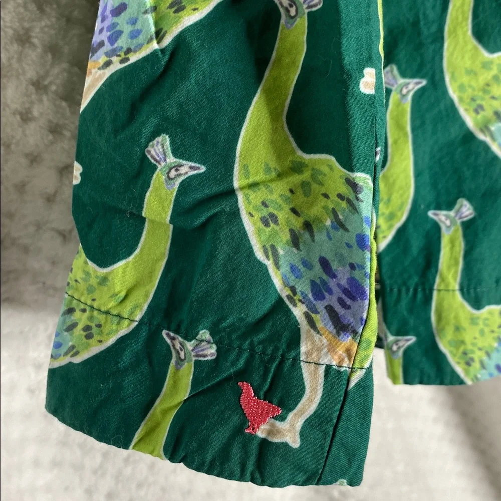 Pink Chicken New York Green Peacock Print Dress